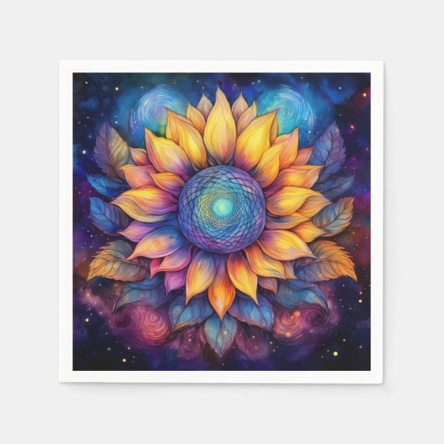 Serviette En Papier Tournesol coloré (Devant)