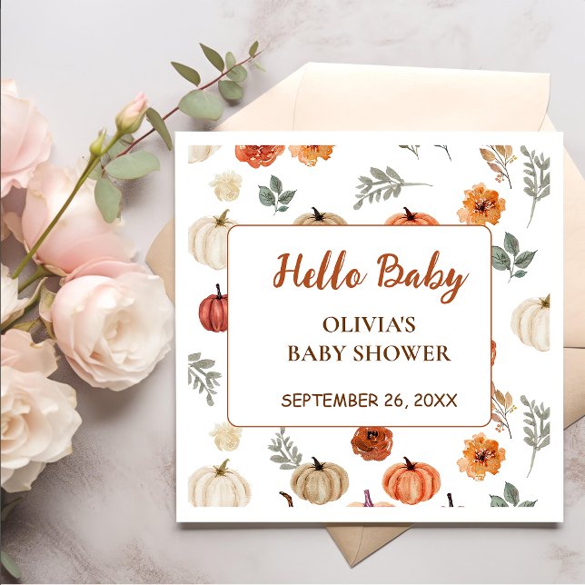 Serviette En Papier Tournesol de citrouille d'automne (Créateur téléchargé)