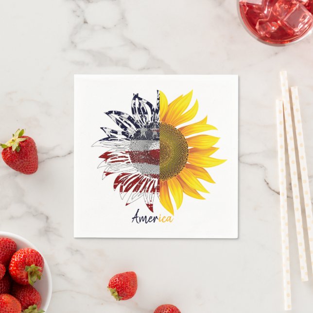 Serviette En Papier Tournesol du drapeau américain (En situation)