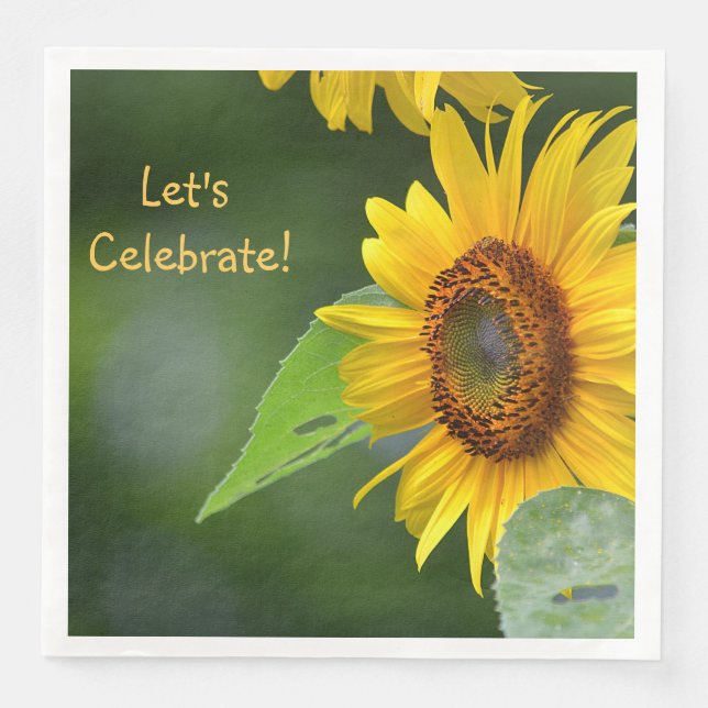Serviette En Papier Tournesol Fêtons (Devant)
