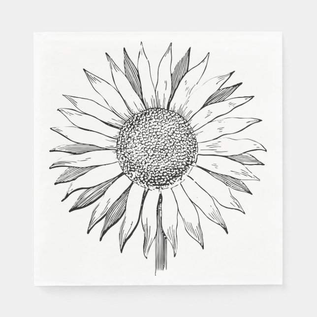 Serviette En Papier Tournesol illustré (Devant)