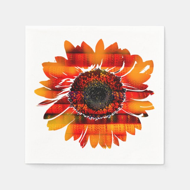 Serviette En Papier Tournesol Joliment Vibrant (Devant)