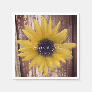 Serviette En Papier Tournesol Moderne Photo Réaliste Ferme Rustique