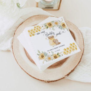 Serviette En Papier Tournesol on peut attendre baby shower