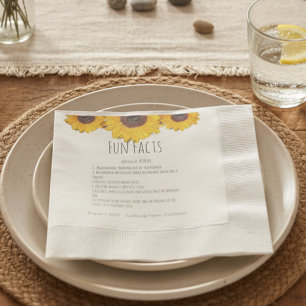 Serviette En Papier Tournesol trio - Fun Facts Napkins