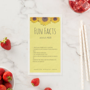 Serviette En Papier Tournesol trio - Fun Facts Napkins