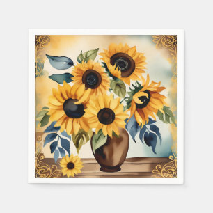 Serviette En Papier Tournesol vintage