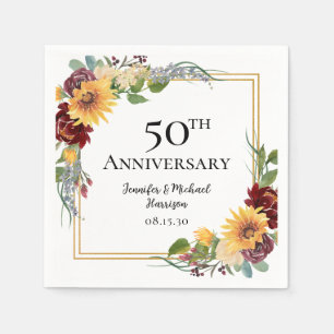 Serviette En Papier Tournesols 50e anniversaire