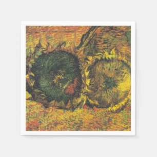 Serviette En Papier Tournesols de Van Gogh - Art floral doré vintage