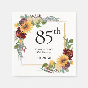 Serviette En Papier Tournesols pour le 85e anniversaire