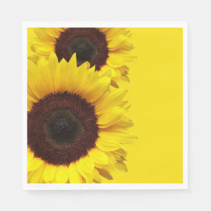 Serviette En Papier Tournesols sur fête d'anniversaire mariage jaune d