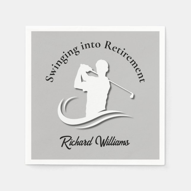 Serviette En Papier Tournoi de golf moderne de se mettre en retraite (Devant)