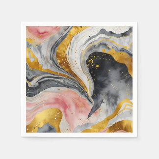 Serviette En Papier Tournois de marbre doré