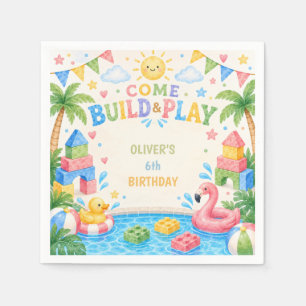 Serviette En Papier Tous âges, Blocs de construction enfants anniversa