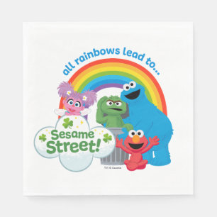 Serviette En Papier Tous les arcs-en-ciel mènent à Sesame Street