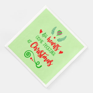 Serviette En Papier Tous Les Coeurs Se Réunissent Lors Des Fêtes De No