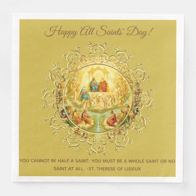SERVIETTE EN PAPIER TOUS LES SAINTS JOUR FÊTE FÊTE FÊTE FÊTE (Devant)