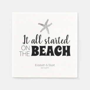 Serviette En Papier Tout a commencé sur la Beach Wedding Starfish Part