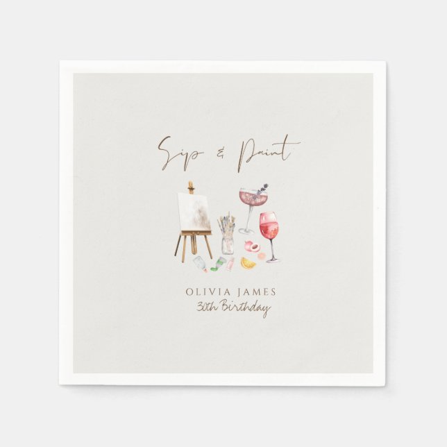 Serviette En Papier Tout âge sieste et anniversaire de peinture (Devant)