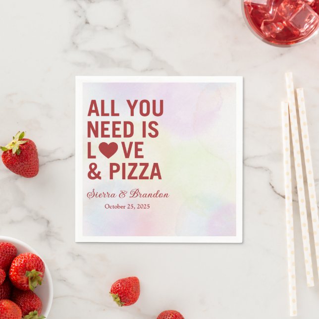 Serviette En Papier Tout ce dont vous avez besoin est amour & pizza Ma (En situation)
