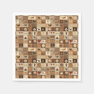 Serviette En Papier Tout mon café Patchwork Quilt Motif No2