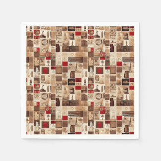 Serviette En Papier Tout mon café Patchwork Quilt Motif No3
