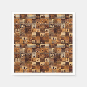 Serviette En Papier Tout mon Motif Quilt Patchwork Café No4