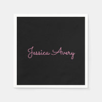 Tout nom | Script rose modifiable Cool sur noir