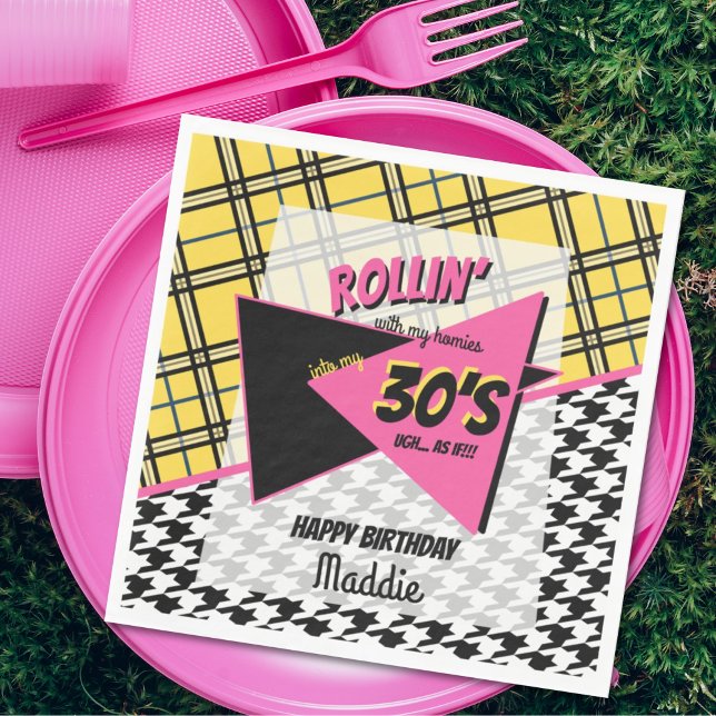 Serviette En Papier TOUTE AGE rétro 90s plaid & houndstooth fête (Créateur téléchargé)