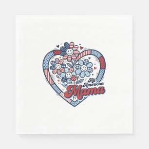 Serviette En Papier Toute conception de chemise de fleur patriotique d