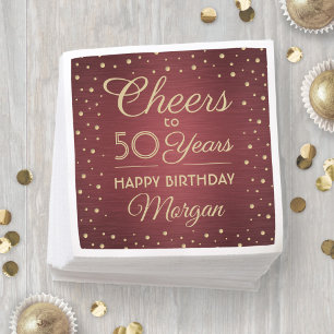 Serviette En Papier Toute fête d'anniversaire Acclamations Brossé Bour