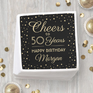 Serviette En Papier Toute fête d'anniversaire Cheers Élégant Confettis