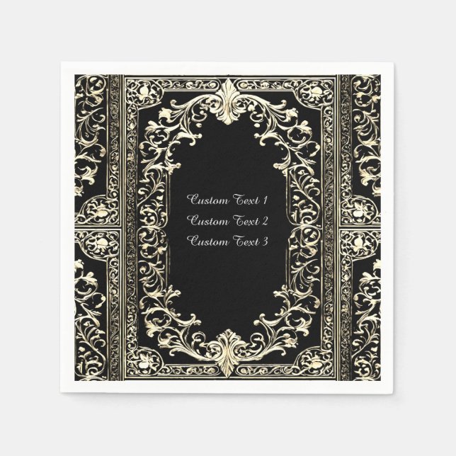 Serviette En Papier Toute Occasion Gold Frame (Devant)