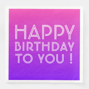 Serviette En Papier Toute personne nommée éditable Joyeux Anniversaire