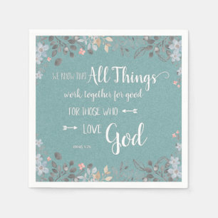 Serviette En Papier Toutes Les Choses Travaillent Ensemble - Rm 8:28