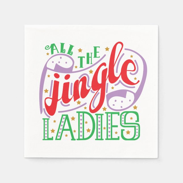 Serviette En Papier Toutes les filles Jingle Noël | Napkin (Devant)