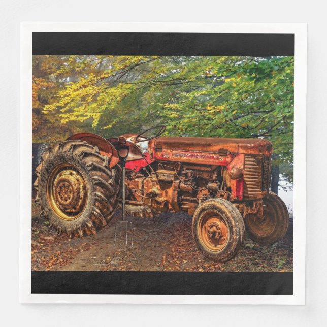 Serviette En Papier Traceur de la ferme rouge (Devant)