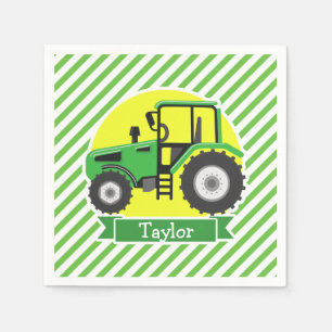 Serviette En Papier Tracteur agricole vert avec jaune; vert et blanc
