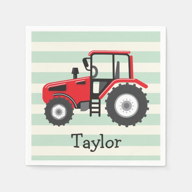Serviette En Papier Tracteur Red Farm (Devant)