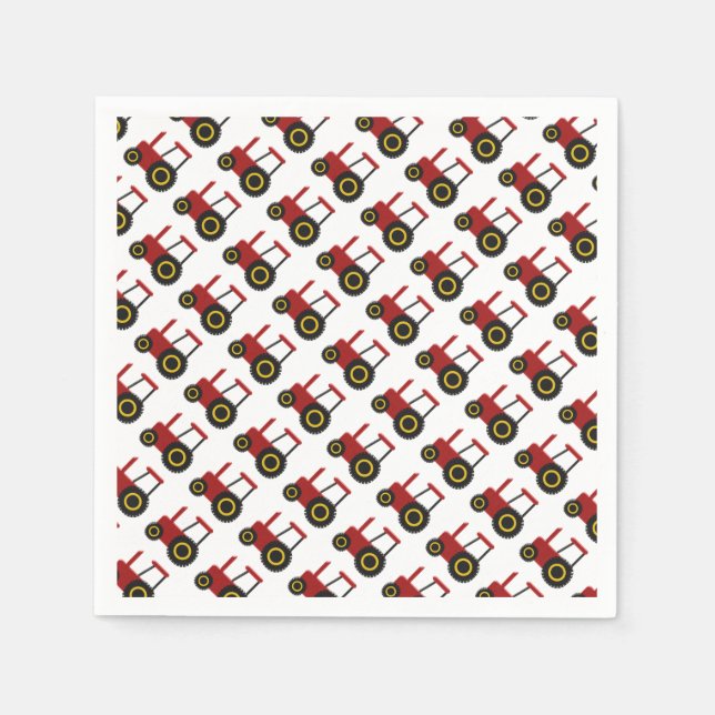 Serviette En Papier Tracteur rouge (Devant)