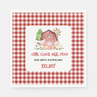 Serviette En Papier Traditional Farm Theme Birthday Paper Plates
