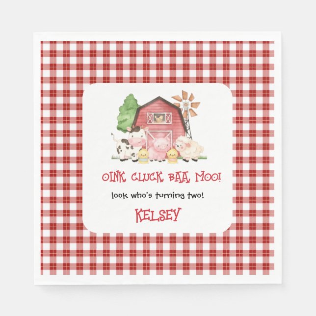 Serviette En Papier Traditional Farm Theme Birthday Paper Plates (Devant)