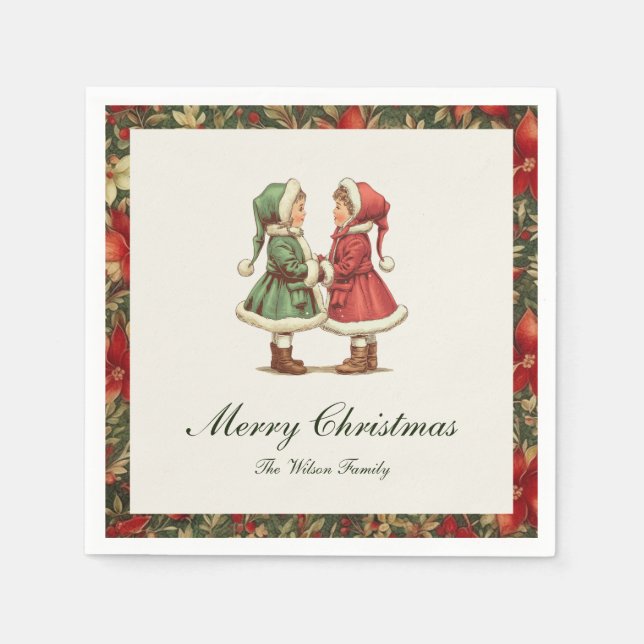 Serviette En Papier Traditional Vintage Christmas (Devant)