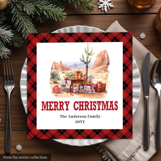Serviette En Papier Traditional Western Check Holiday Paper Napkins (Traditional Western Check Holiday Paper Napkins)