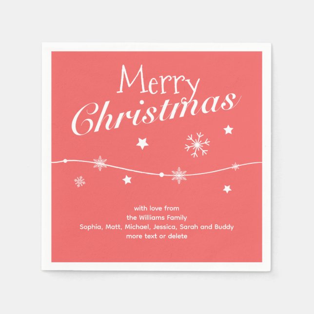 Serviette En Papier Traditionnel - Rouge doux - Napkins de Noël (Devant)