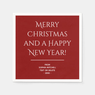 Serviette En Papier Traditionnel - Rouge foncé - Joyeuses serviettes d