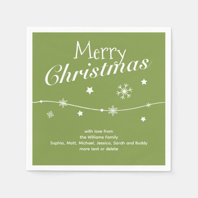 Serviette En Papier Traditionnel - Vert doux - Napkins de Noël (Devant)