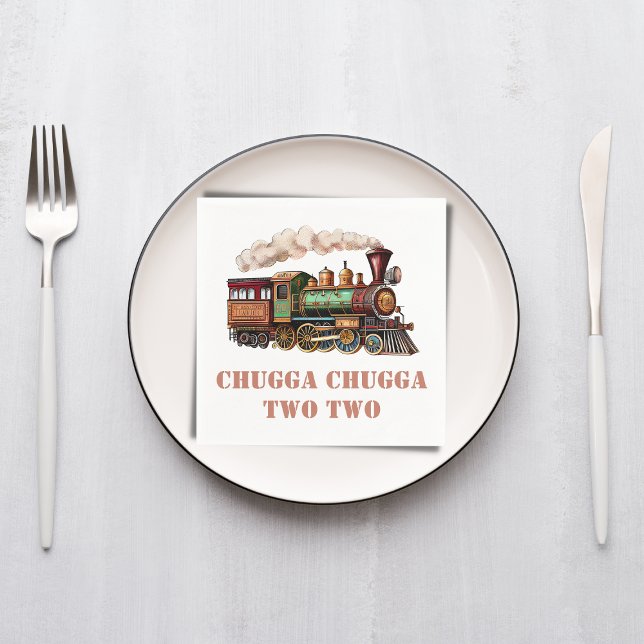 Serviette En Papier Train Deuxième fête d'anniversaire Chugga Chugga D (Créateur téléchargé)