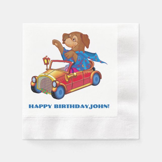 Serviette En Papier train et voiture (Devant)