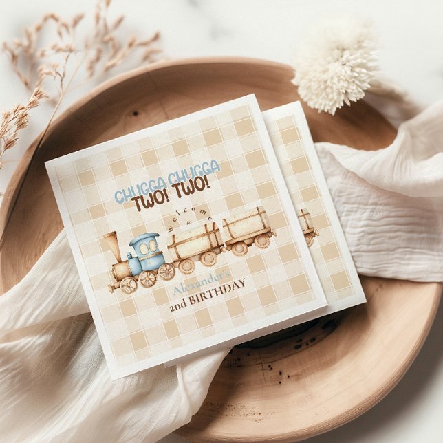 Serviette En Papier Train vintage 2e anniversaire (Créateur téléchargé)